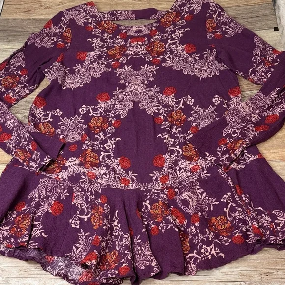 Free People Purple Floral Tunic - Picture 2 of 4